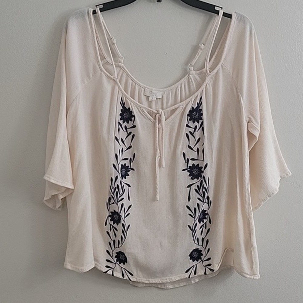 Ganji Women's Off the Shoulder Floral Print Top Size L